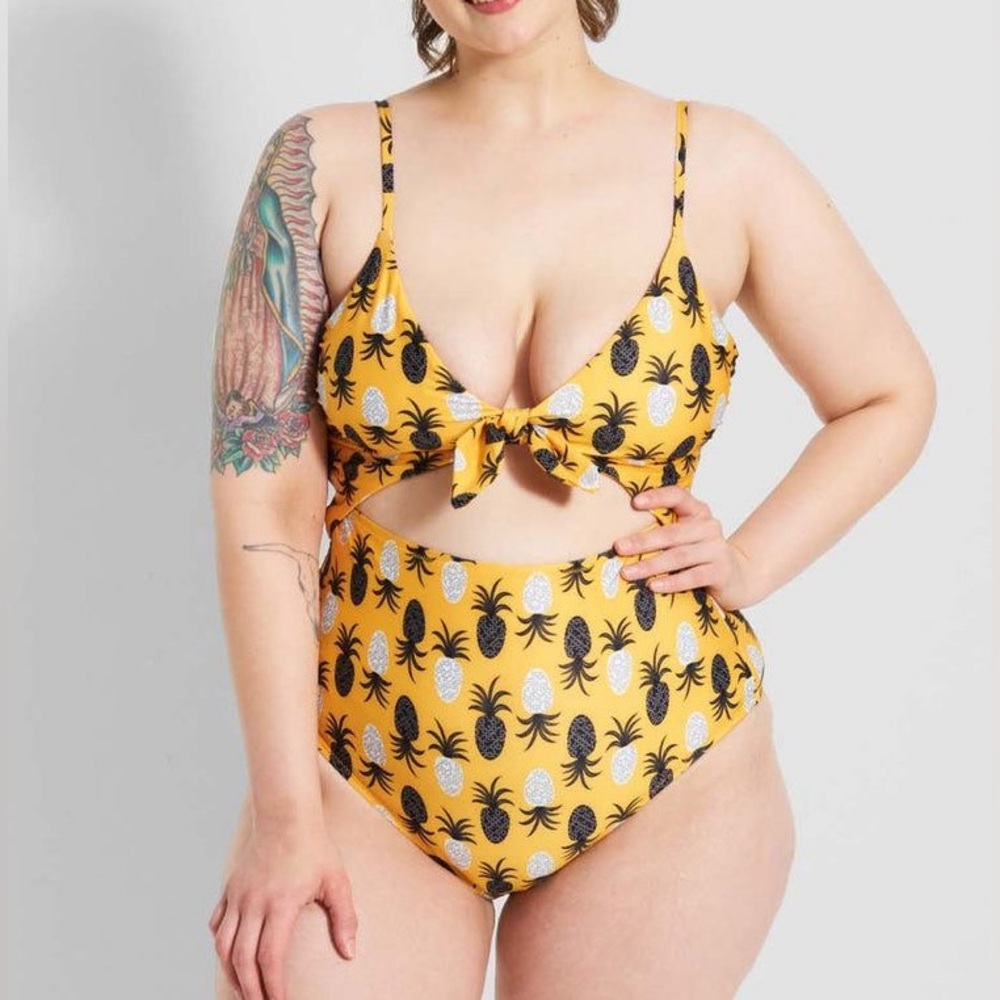 ModCloth the Sienna One-Piece Swimsuit Pineapple Print XL